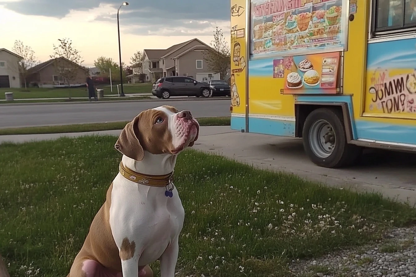 Pitbull and Its Ice Cream Adventure