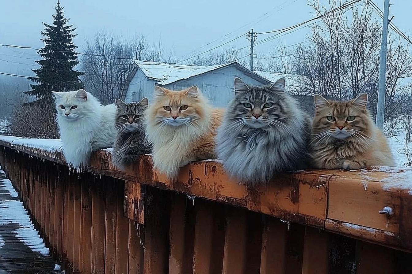 Fluffy Siberian Cats