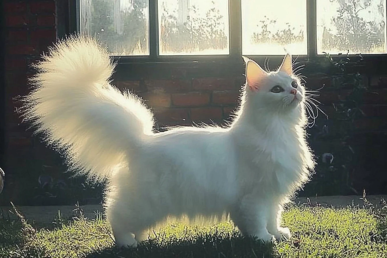 squirrel-tailed cat