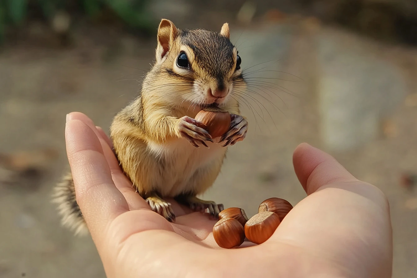 Girl and Her Chipmunk