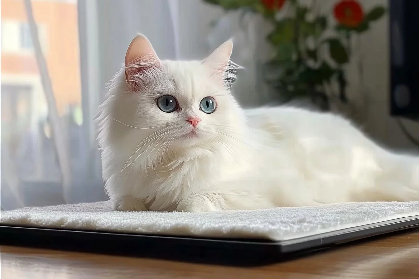 white cat cute​