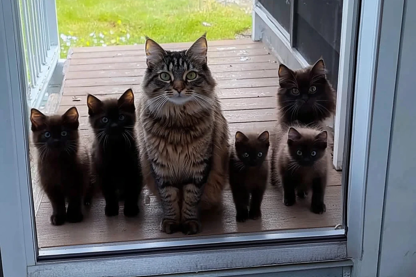 mother cat calling kittens​