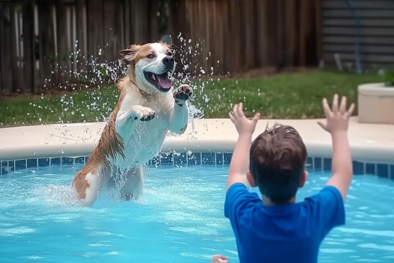 dogs in swimming pool​
