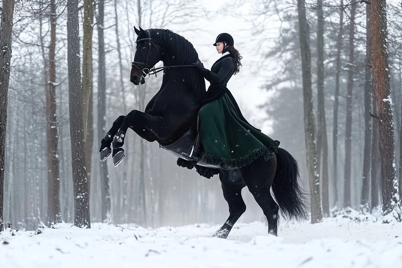 black friesian horse​