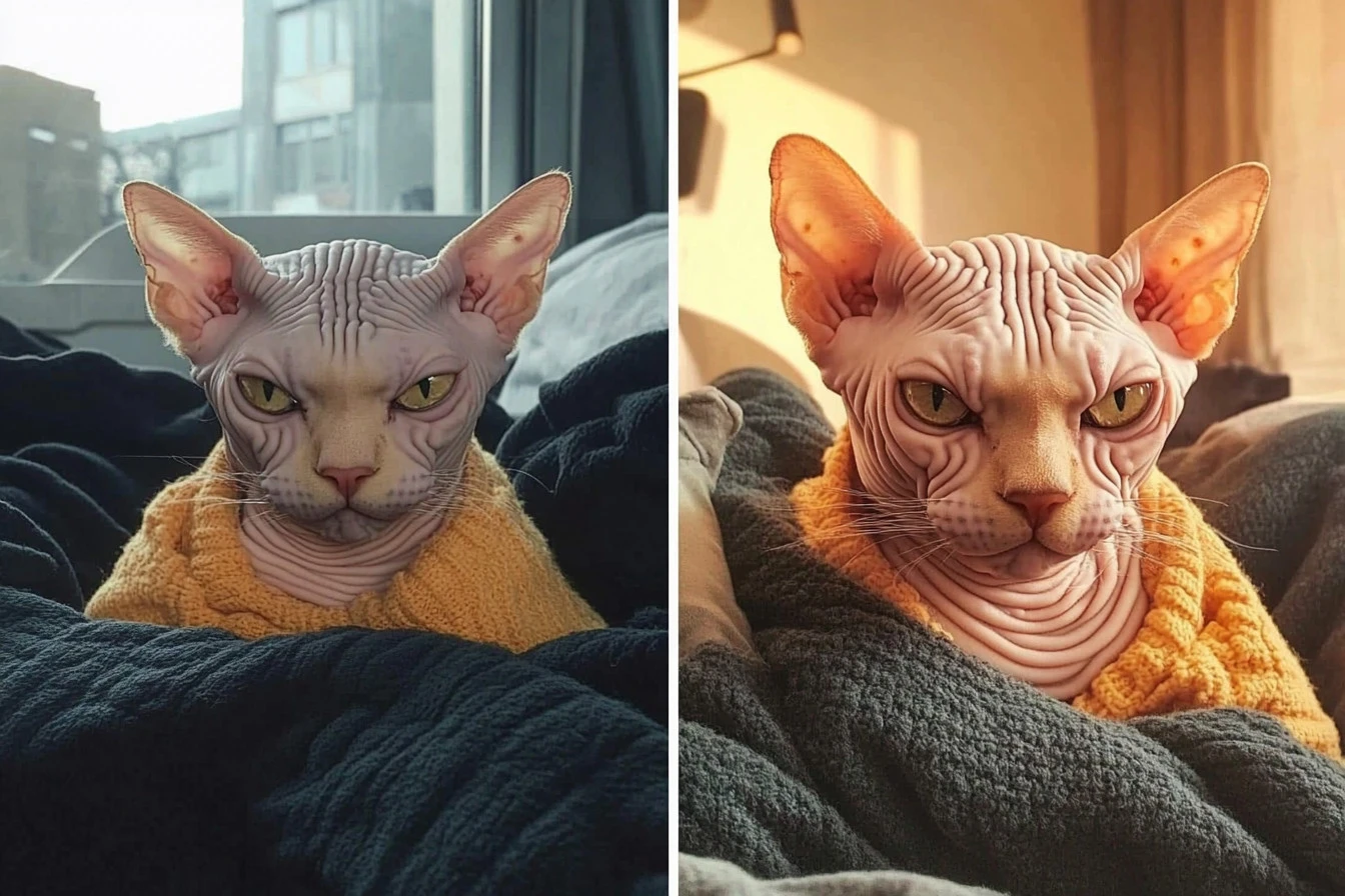 angry sphynx cat​