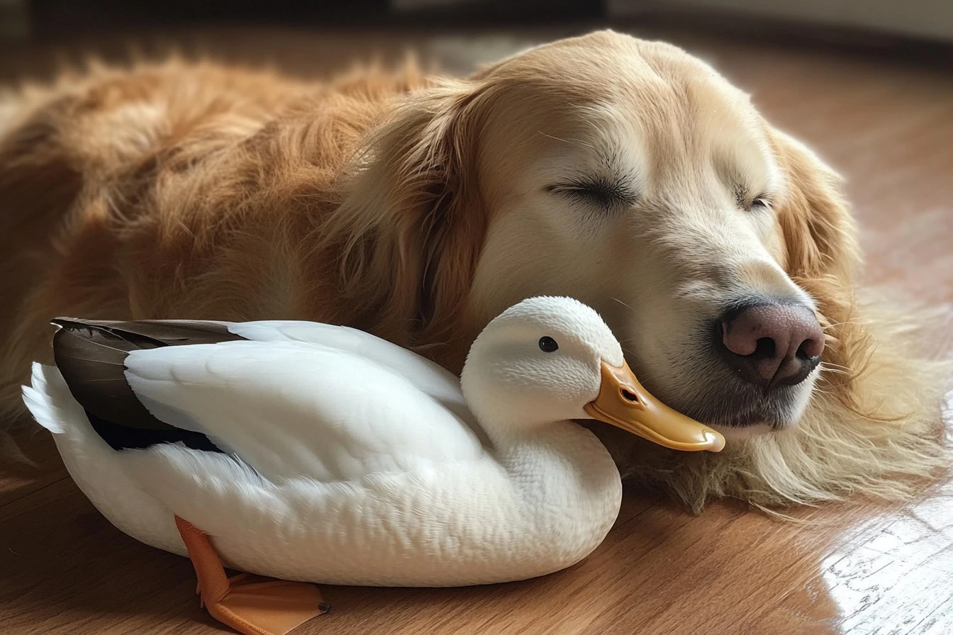 duck and dog​
