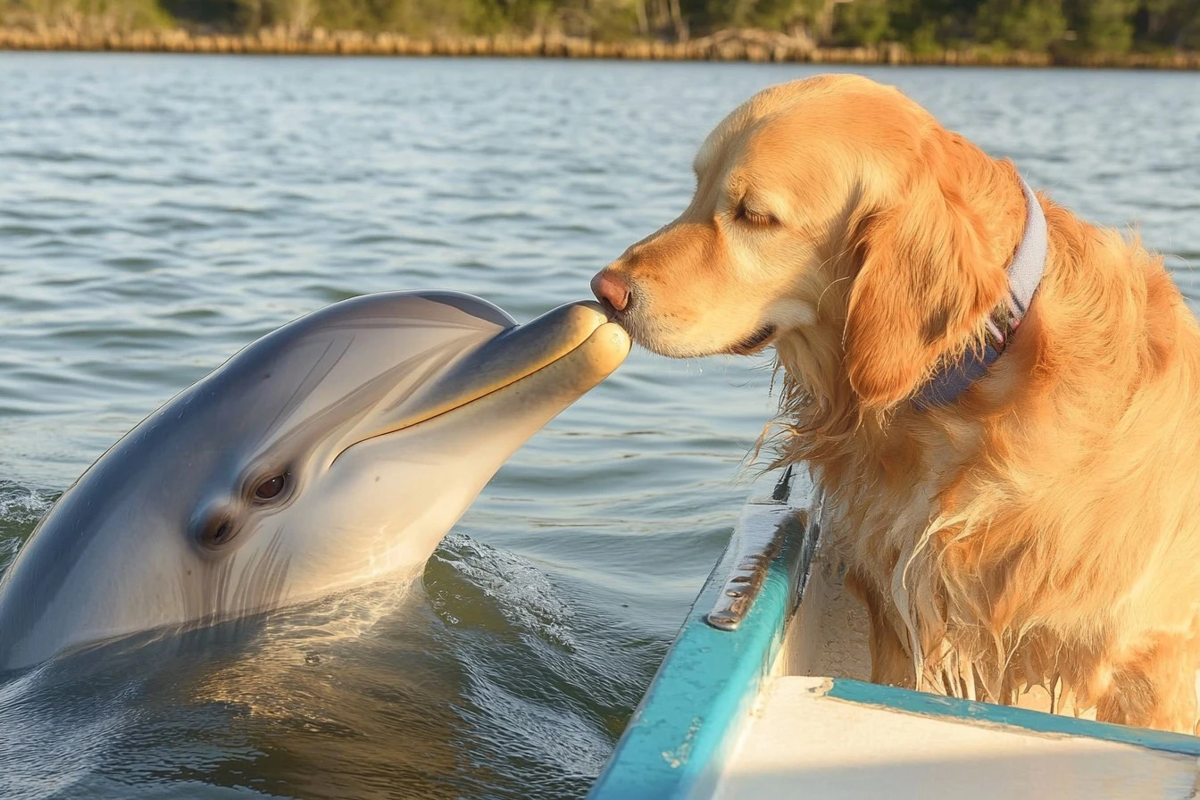 dog and dolphin​