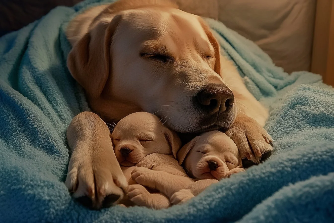 mother dog and puppies​