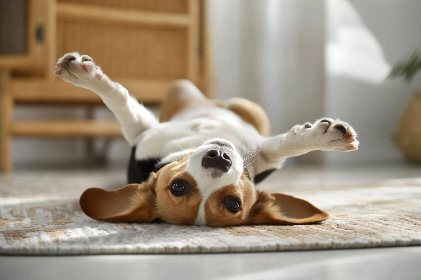 what does it mean when dogs sleep on their back​