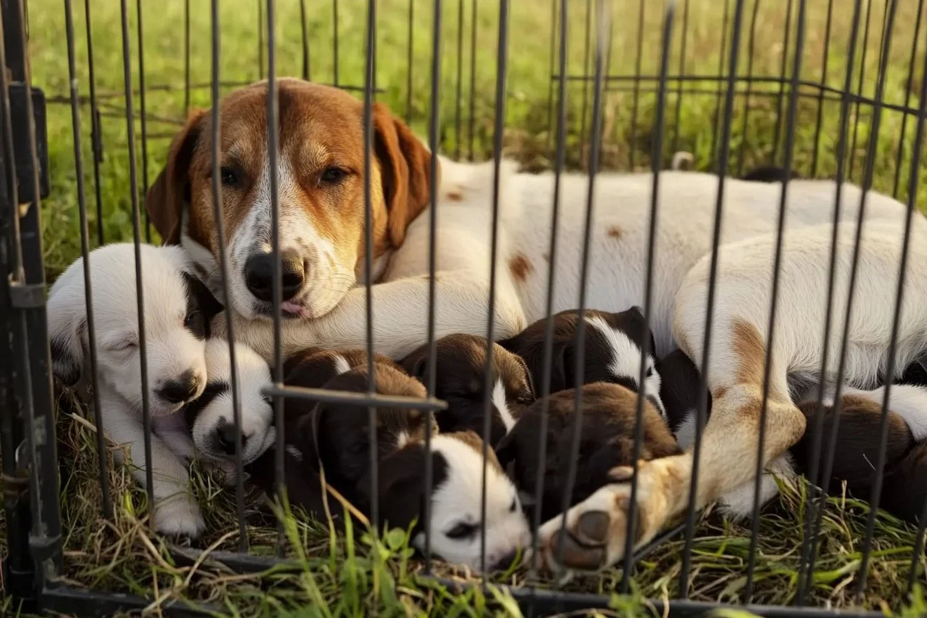 mother dog and puppies​