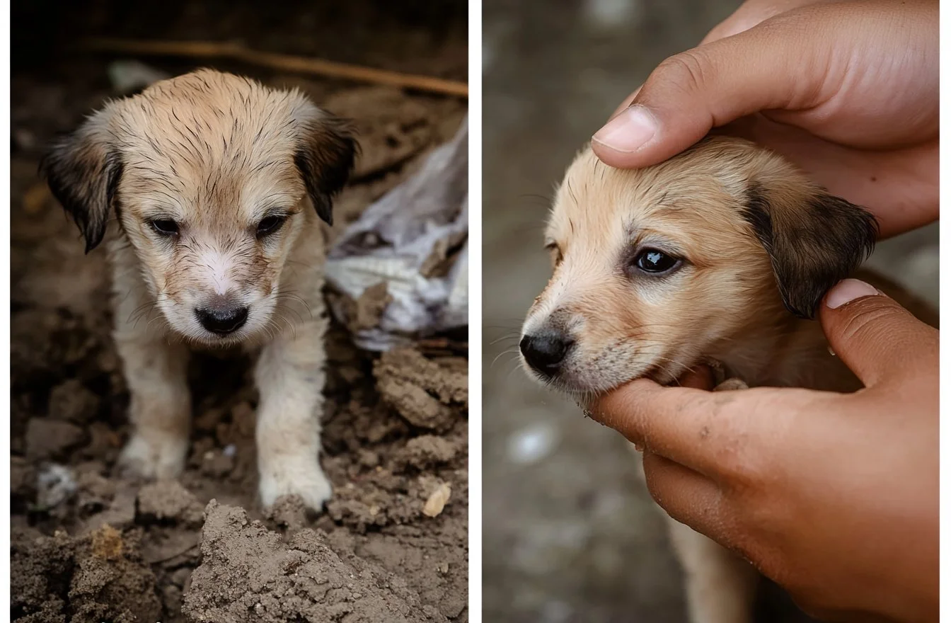 orphaned puppies rescued hoarding situation​