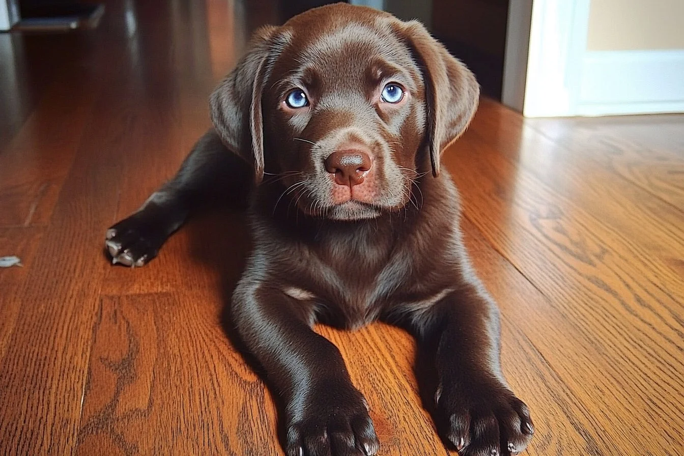 chocolate lab dog puppy​