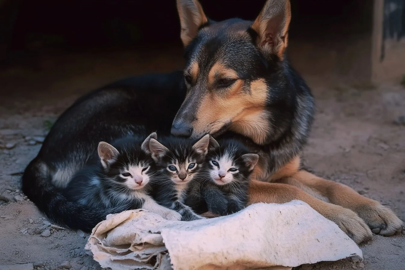 big dogs and kittens​